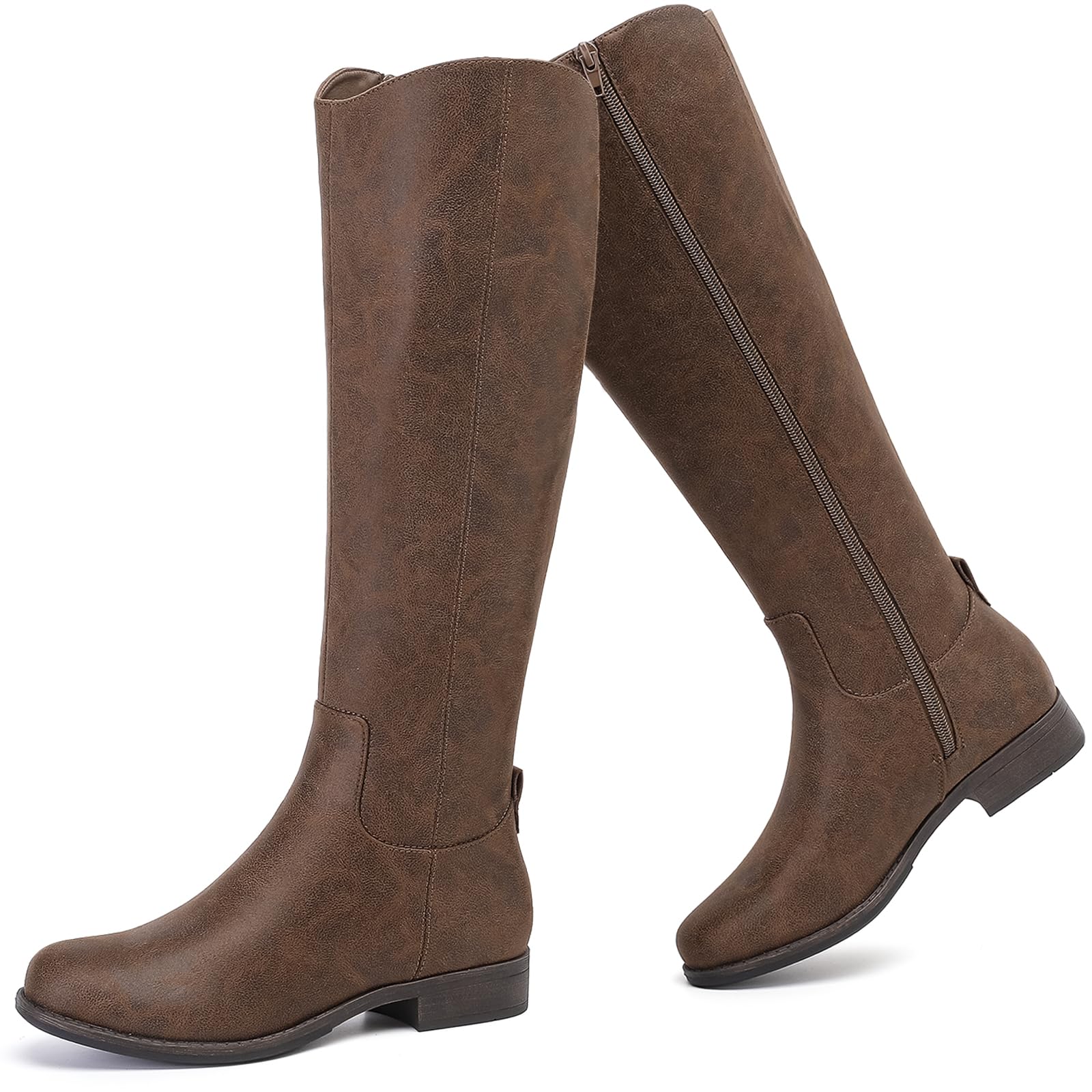 Women's Knee High Boots Stylish Comfort Round Toe Tall Riding Combat Boot Classic Fashion Fall Winter Boots for Women.